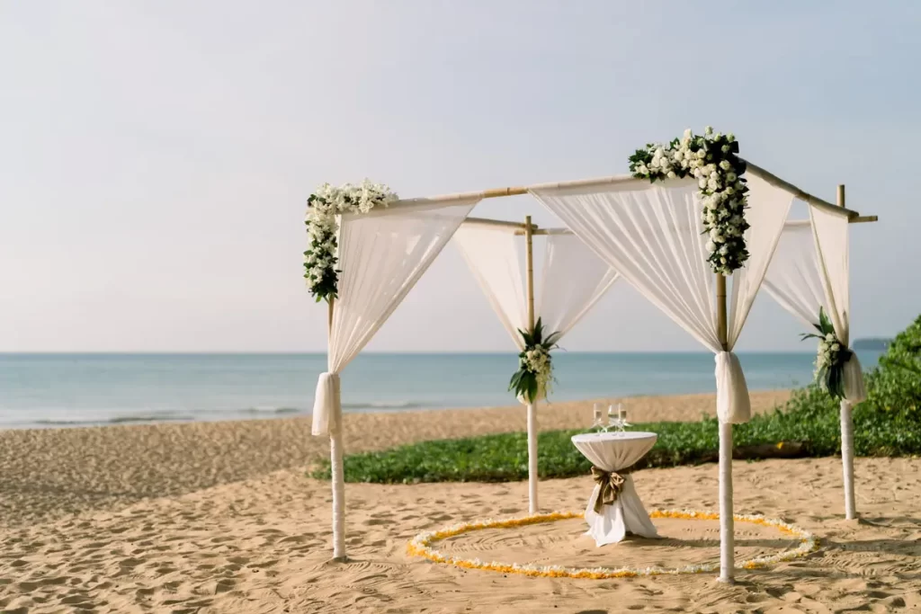 Beach wedding in Khao Lak Thailand at Devasom Resort