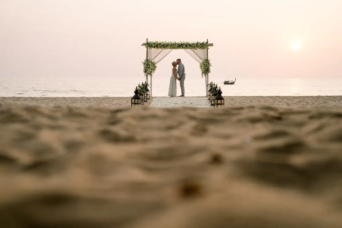 Beach wedding in Khao Lak Thailand at Devasom Resort