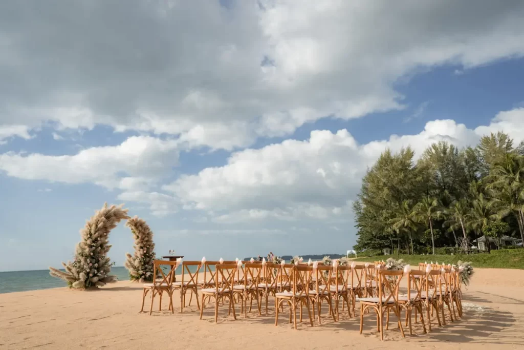 Beach wedding in Khao Lak Thailand at Devasom Resort